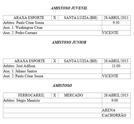 Arbitragem Amistosos